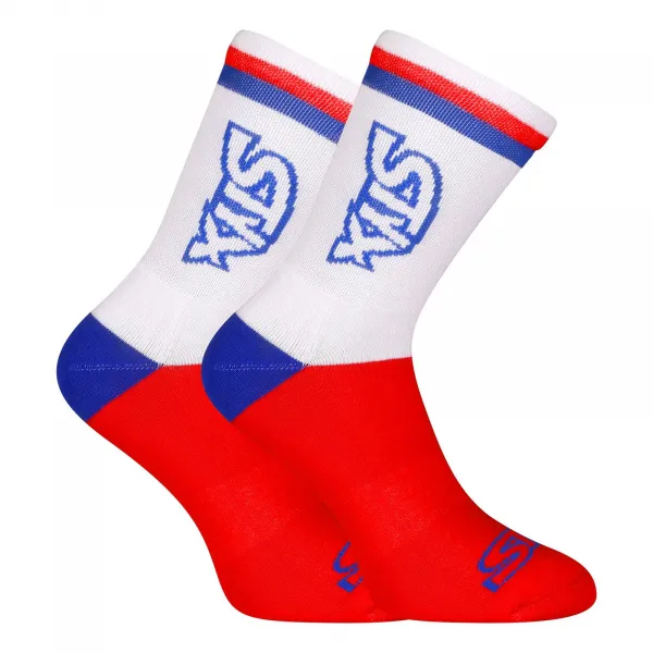 3PACK ponožky Styx vysoké červené trikolóra (3HV10444) S