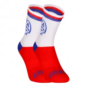 3PACK ponožky Styx vysoké červené trikolóra (3HV10444) S