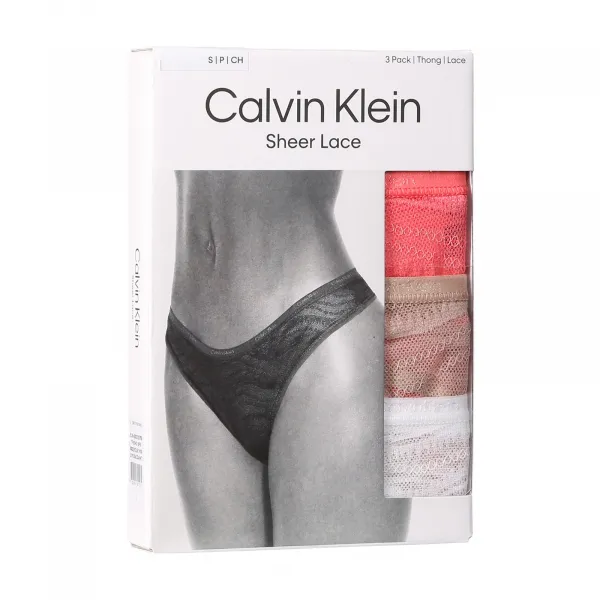 3PACK dámske tangá Calvin Klein viacfarebná (QD5216E-NOX) S