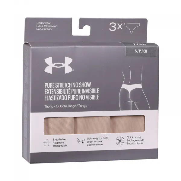 3PACK dámske tangá Under Armour béžové (1383893 500) L