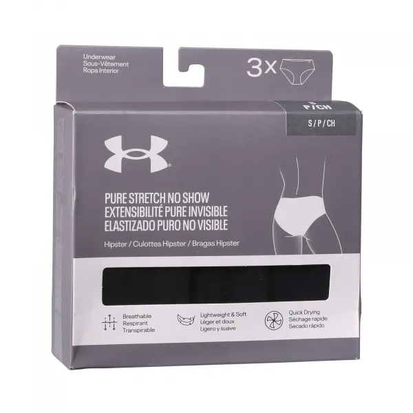 3PACK dámske nohavičky Under Armour čierne (1383895 001) S