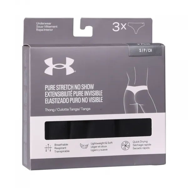 3PACK dámske tangá Under Armour čierná (1383893 001) L