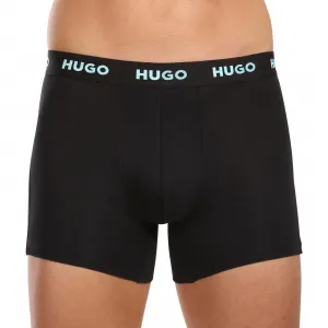3PACK pánske boxerky HUGO čierné (50503079 971) L, trenky