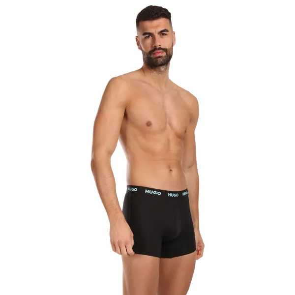 3PACK pánske boxerky HUGO čierné (50503079 971) L, trenky