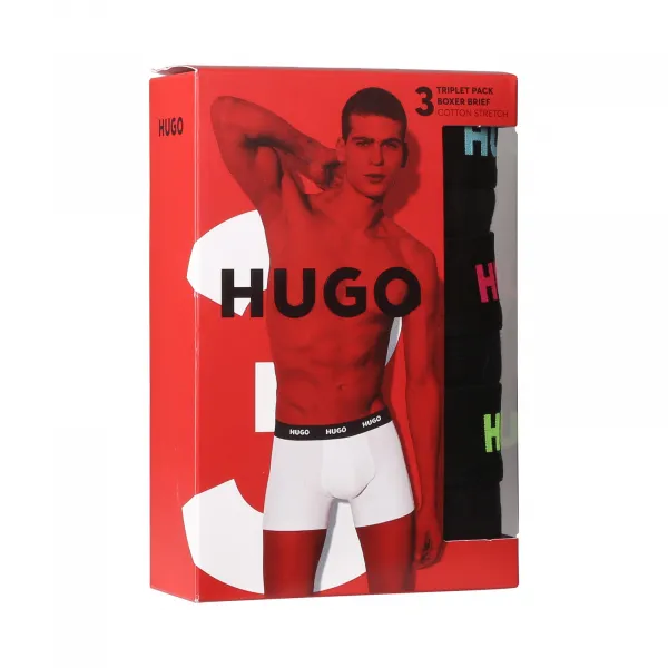 3PACK pánske boxerky HUGO čierné (50503079 971) L, trenky