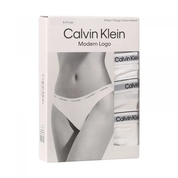 3PACK dámske tangá Calvin Klein bielá (QD5209E-100) M