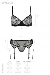 Dámsky set Passion čierny (Leafa set) S/M