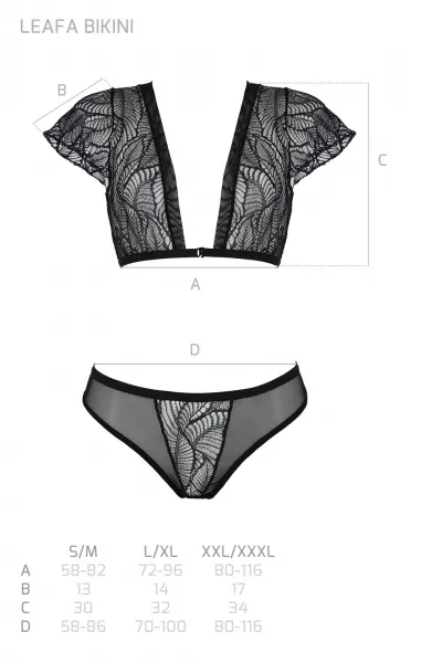 Dámsky set Passion čierny (Leafa bikini) S/M
