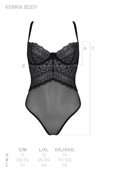 Dámske body Passion čierne (Kerria body) S/M