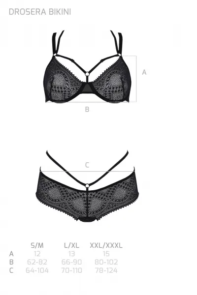 Dámsky set Passion čierny (Drosera bikini) S/M