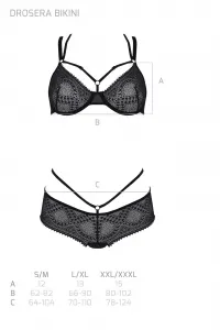 Dámsky set Passion čierny (Drosera bikini) S/M