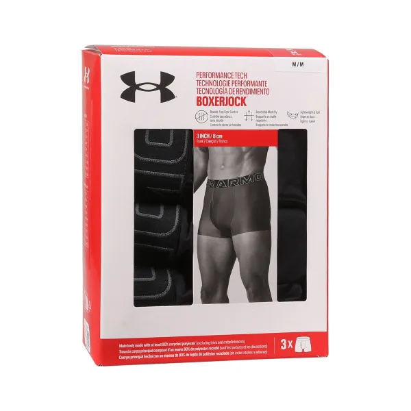 3PACK pánske boxerky Under Armour čierné (1383882 001) S, trenky