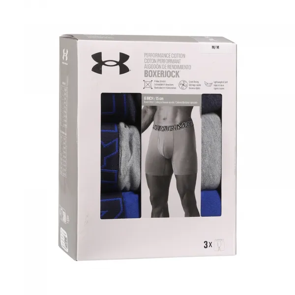 Pánske boxerky UNDER ARMOUR 3 PACK-M UA Perf Cotton 6in-BLU