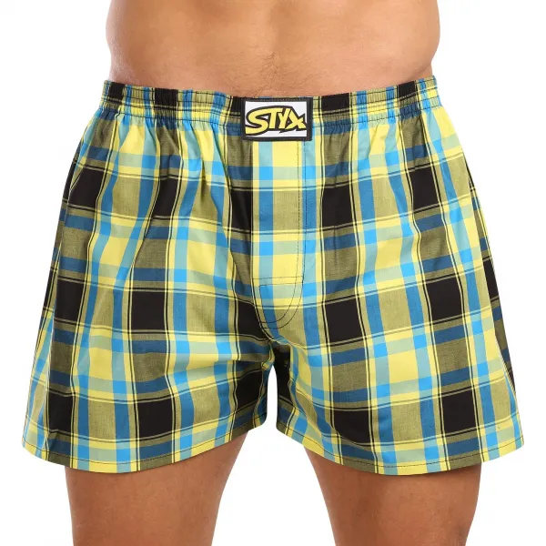 3PACK pánske trenky Styx klasická guma viacfarebné (3A103123) S, trenírky