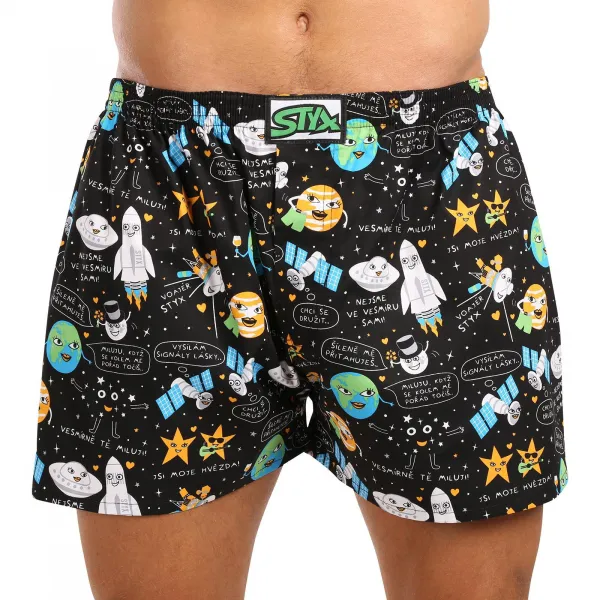 3PACK pánske trenky Styx art klasická guma viacfarebné (3A17789) M, trenírky