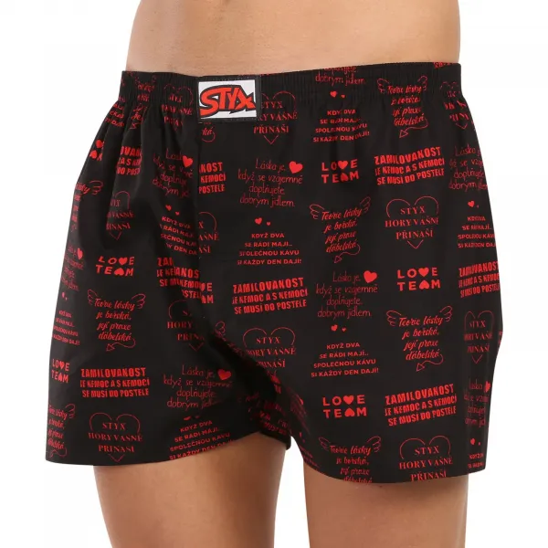 Pánske trenírky Styx art klasická guma nadrozmer Valentín texty (E1757) 4XL