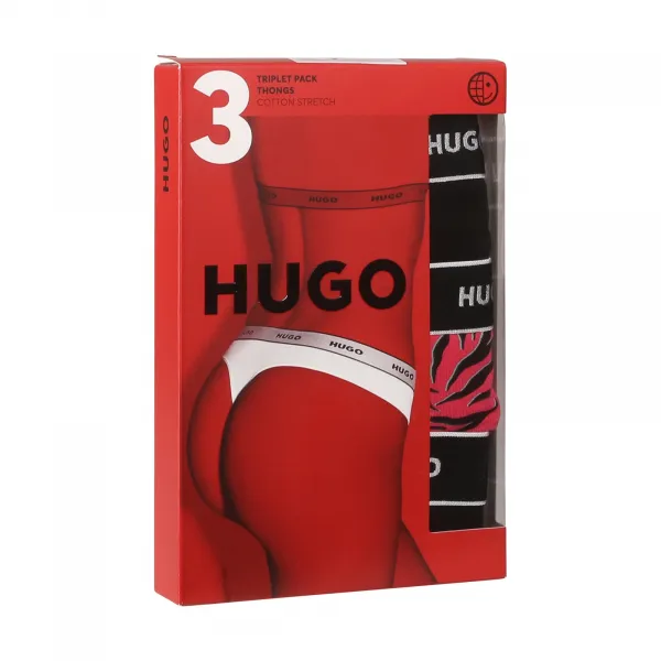3PACK dámske tangá HUGO viacferbná (50495870 661) M