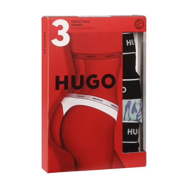 3PACK dámske tangá HUGO viacferbná (50495870 536) M