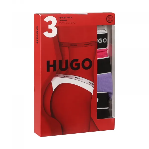 3PACK dámske tangá HUGO viacferbná (50480150 962) M