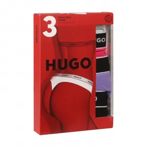 3PACK dámske tangá HUGO viacferbná (50480150 962) M
