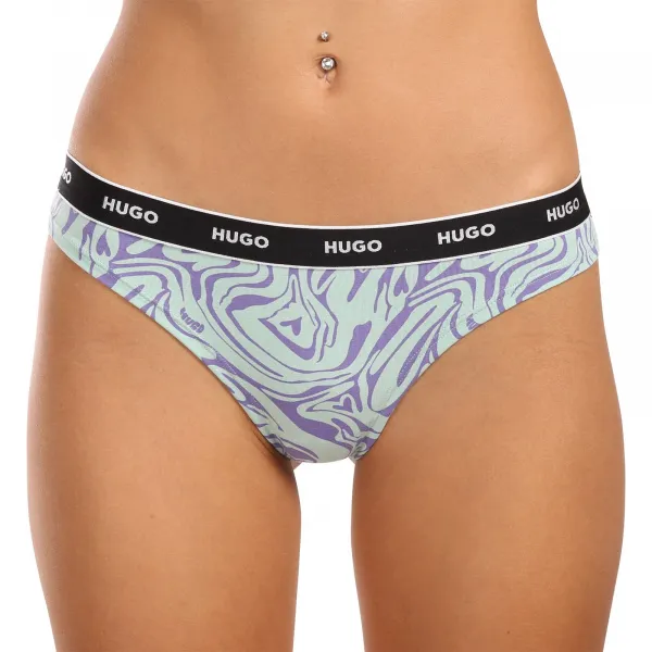 3PACK dámske tangá HUGO viacferbná (50495870 536) M