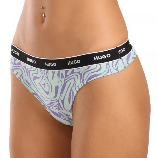 3PACK dámske tangá HUGO viacferbná (50495870 536) M