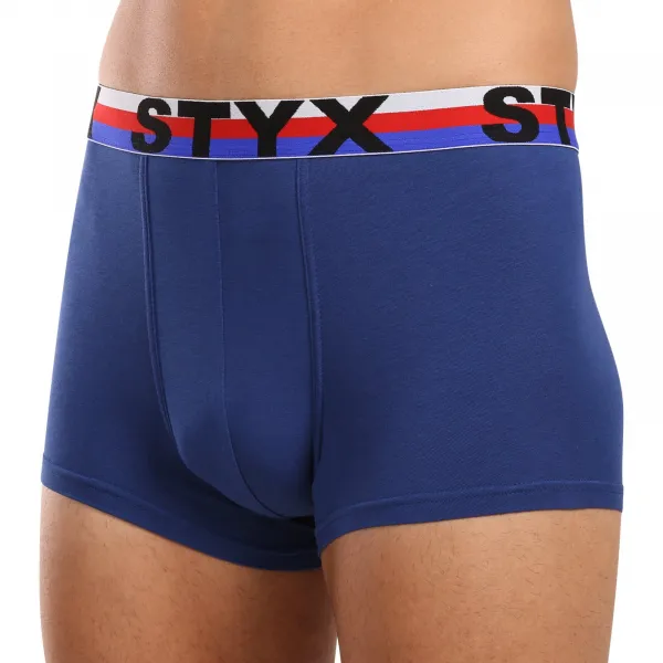 Pánske boxerky Styx športová guma tmavo modré trikolóra (G1968) S, trenky