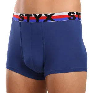 Pánske boxerky Styx športová guma tmavo modré trikolóra (G1968) S, trenky