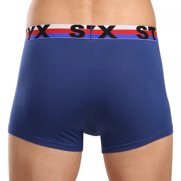 Pánske boxerky Styx športová guma tmavo modré trikolóra (G1968) S, trenky