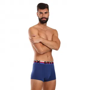 Pánske boxerky Styx športová guma tmavo modré trikolóra (G1968) S, trenky