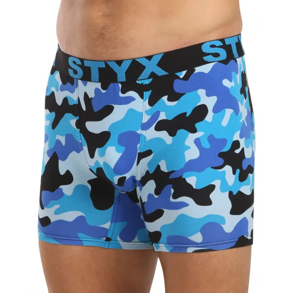 Pánske boxerky Styx long art športová guma maskáč modrý (UN1850) S, trenky