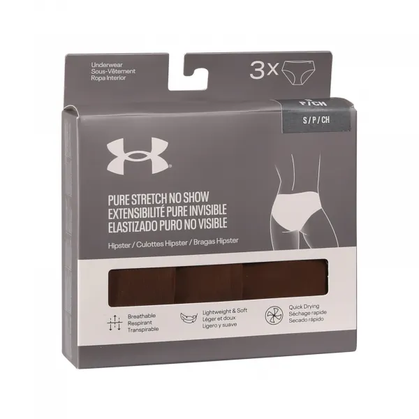 3PACK dámske nohavičky Under Armour hnedé (1383895 625) XL
