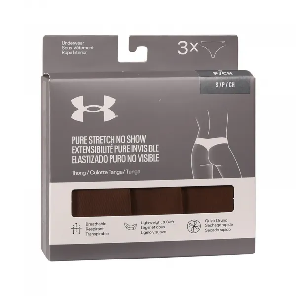 3PACK dámské tangá Under Armour hnedá (1383893 625) L