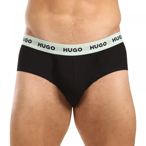3PACK pánske slipy HUGO čierné (50517879 961) S