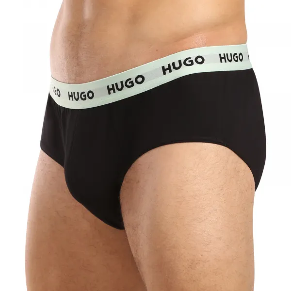 3PACK pánske slipy HUGO čierné (50517879 961) S