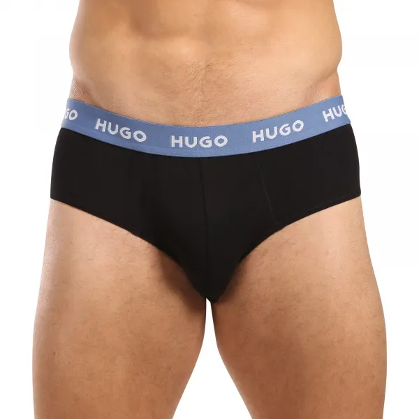 3PACK pánske slipy HUGO čierné (50517879 961) S