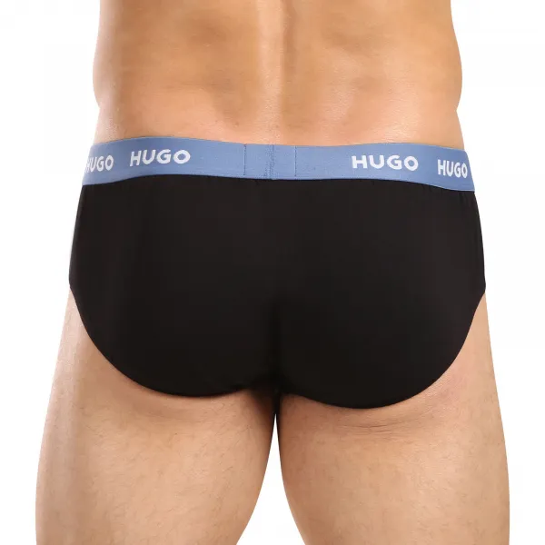3PACK pánske slipy HUGO čierné (50517879 961) S