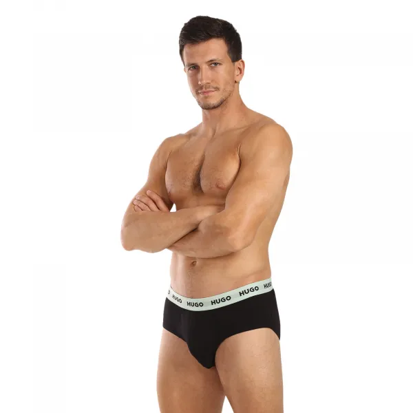 3PACK pánske slipy HUGO čierné (50517879 961) S