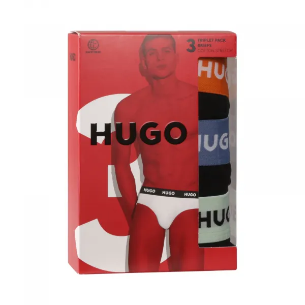 3PACK pánske slipy HUGO čierné (50517879 961) S