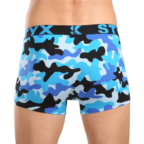 Pánske boxerky Styx art športová guma maskáč modrý (G1850) S, trenky