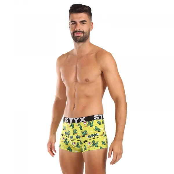 Pánske boxerky Styx art športová guma kaktusy (G1351) S, trenky