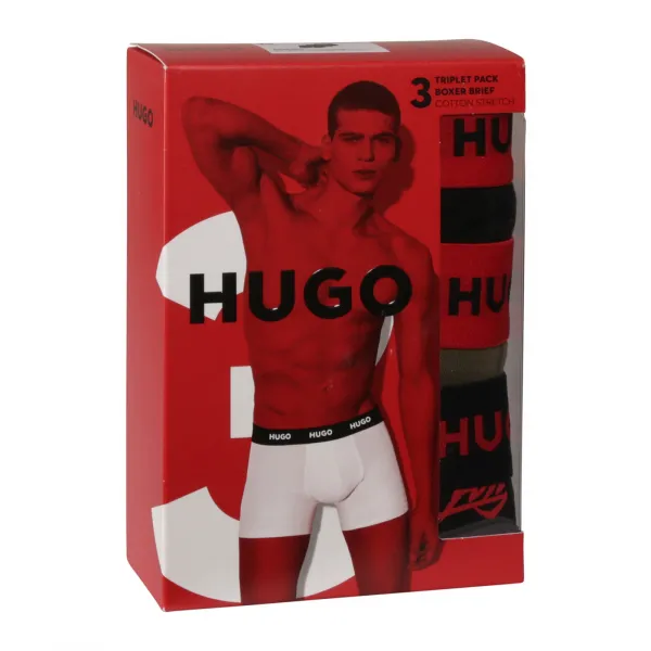 3PACK pánske boxerky HUGO viacfarebné (50517887 984) S, trenky