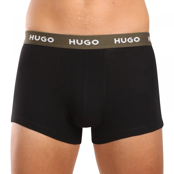 3PACK pánske boxerky HUGO čierné (50517878 988) M, trenky