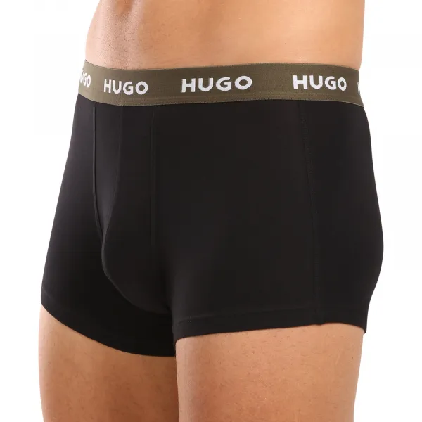 3PACK pánske boxerky HUGO čierné (50517878 988) M, trenky