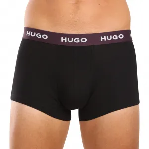 3PACK pánske boxerky HUGO čierné (50517878 988) M, trenky