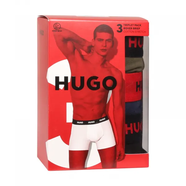 3PACK pánske boxerky HUGO viacfarebné (50517886 966) M, trenky