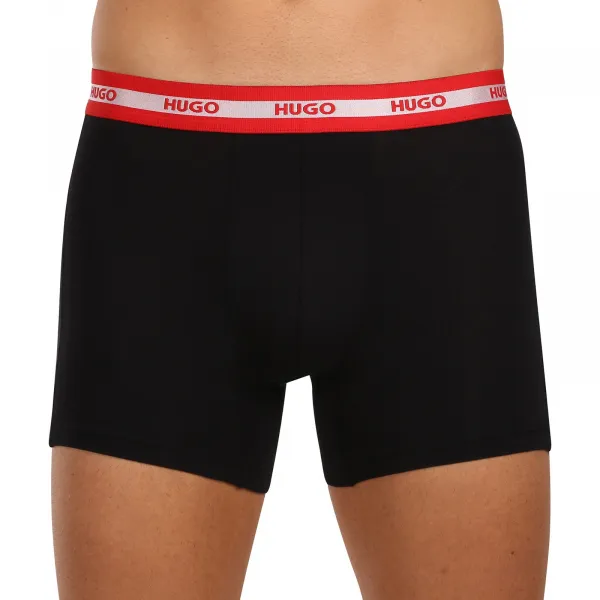 3PACK pánske boxerky HUGO čierné (50520475 962) S, trenky