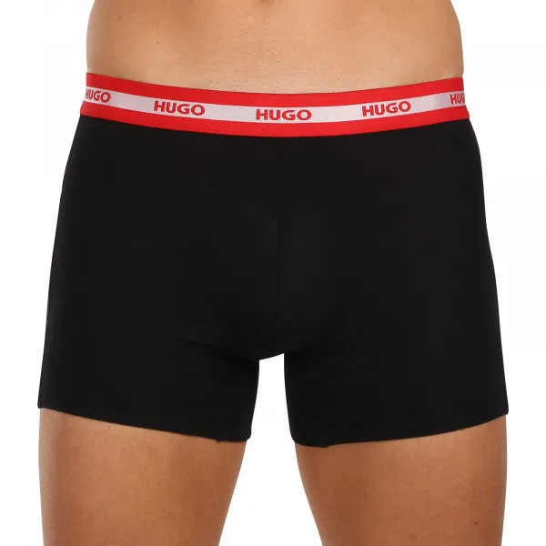 3PACK pánske boxerky HUGO čierné (50520475 962) S, trenky