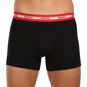 3PACK pánske boxerky HUGO čierné (50520475 962) S, trenky