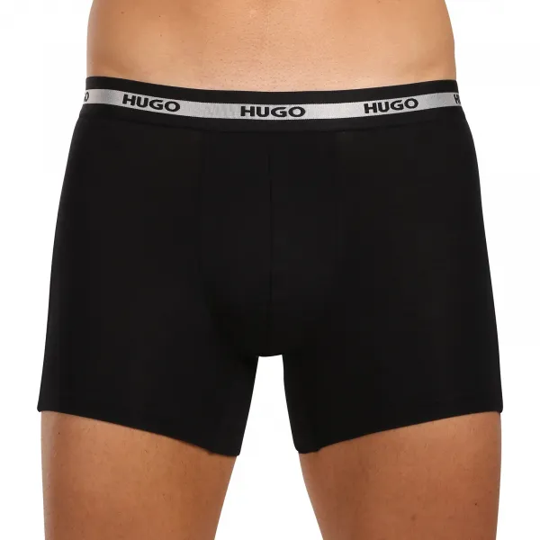 3PACK pánske boxerky HUGO čierné (50520475 962) S, trenky